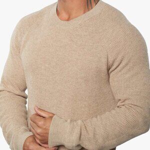 NWT Weston Jon Boucher Valen Waffle Knit Cashmere & Wool Fitted Sweater